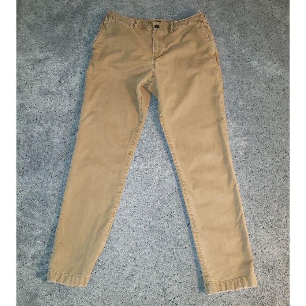 American‎ Eagle Pants Mens 32x32 Brown Slim Khaki Straight Stretch Flex Mid Rise